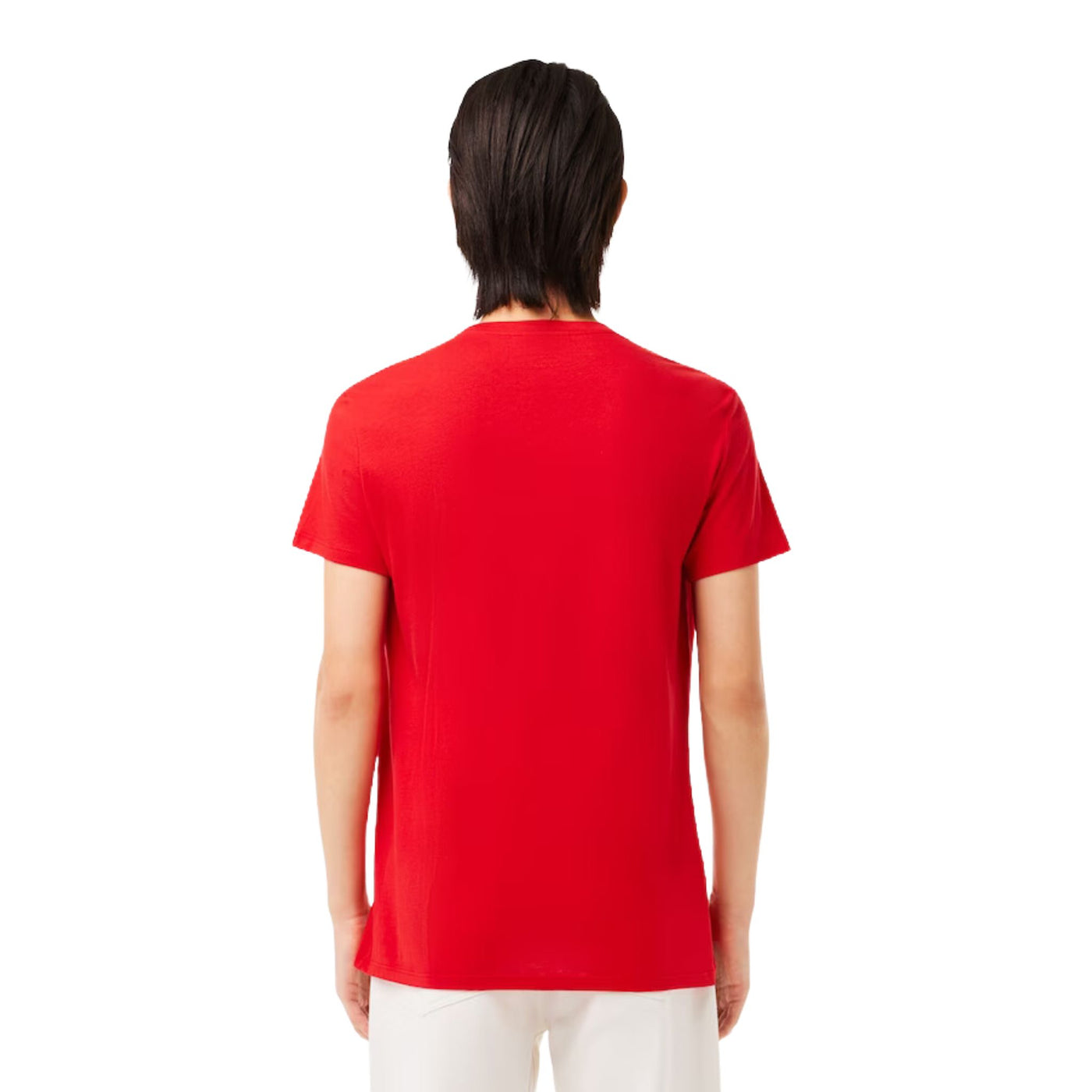 Retro modello con T-shirt in jersey di cotone Pima con logo ricamato sul petto