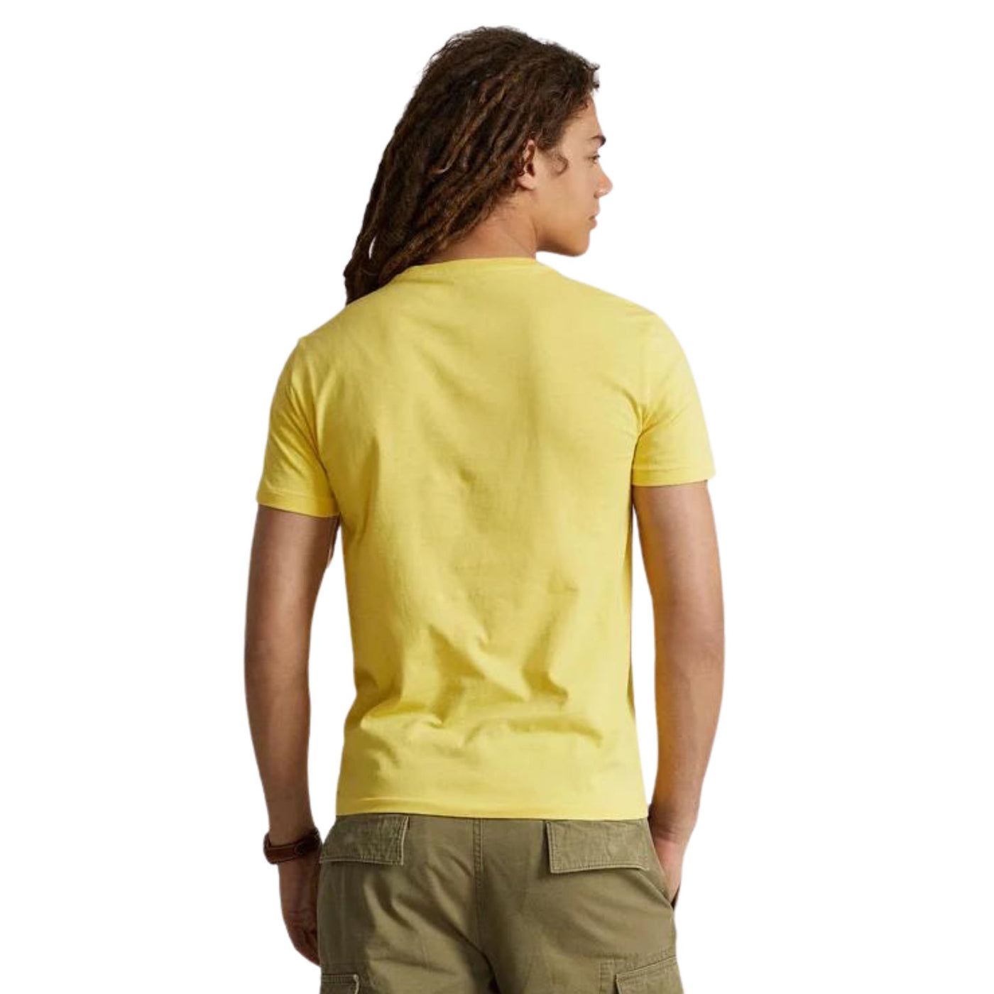 Retro modello con T-shirt in cotone con maniche corte e girocollo e iconico cavallino sul petto