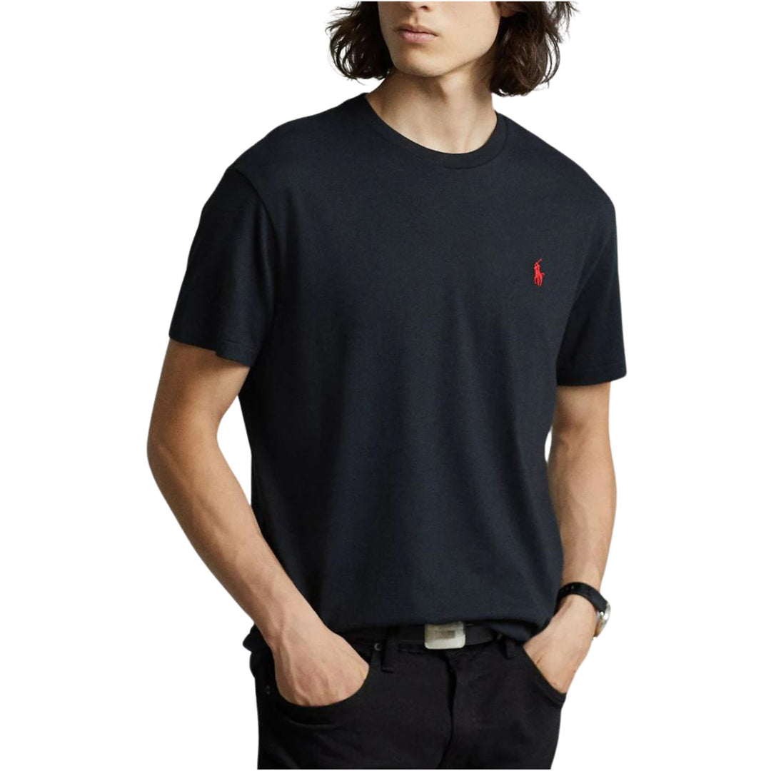 T-shirt Uomo in tinta unita Nera - Polo Ralph Lauren | Old