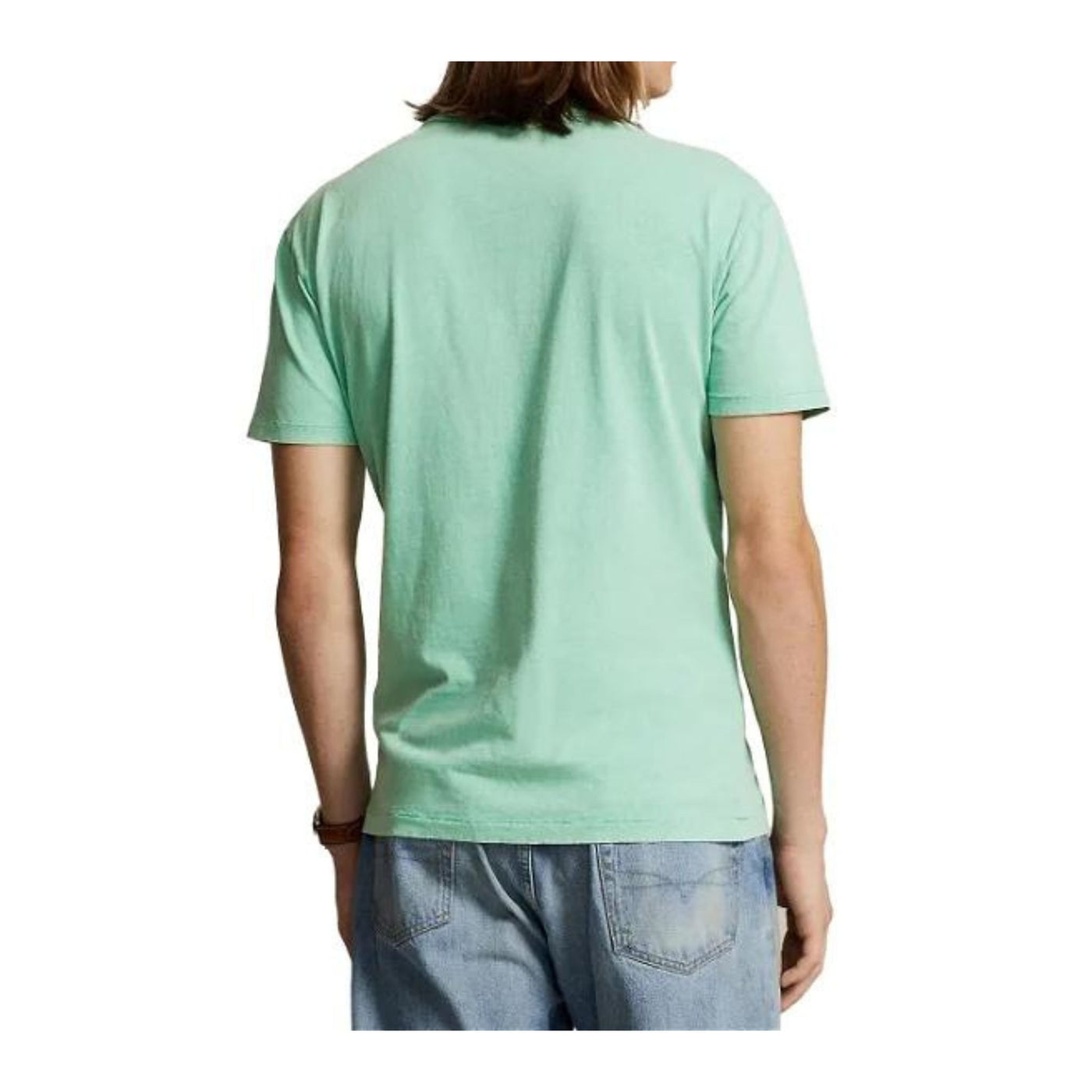 T-shirt Uomo in misto lino con logo Lilla ricamato