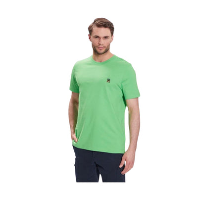Solid color men's T-shirt with embroidered logo
