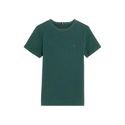 T-shirt da bambino verde vista frontale