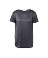 T-shirt Donna in misto raso con maniche corte e scollatura girocollo