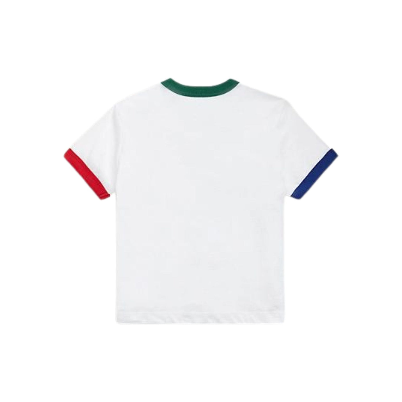 T-shirt Neonato con bottoni e bordi multicolore a contrasto