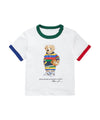 T-shirt Neonato con bottoni e bordi multicolore a contrasto