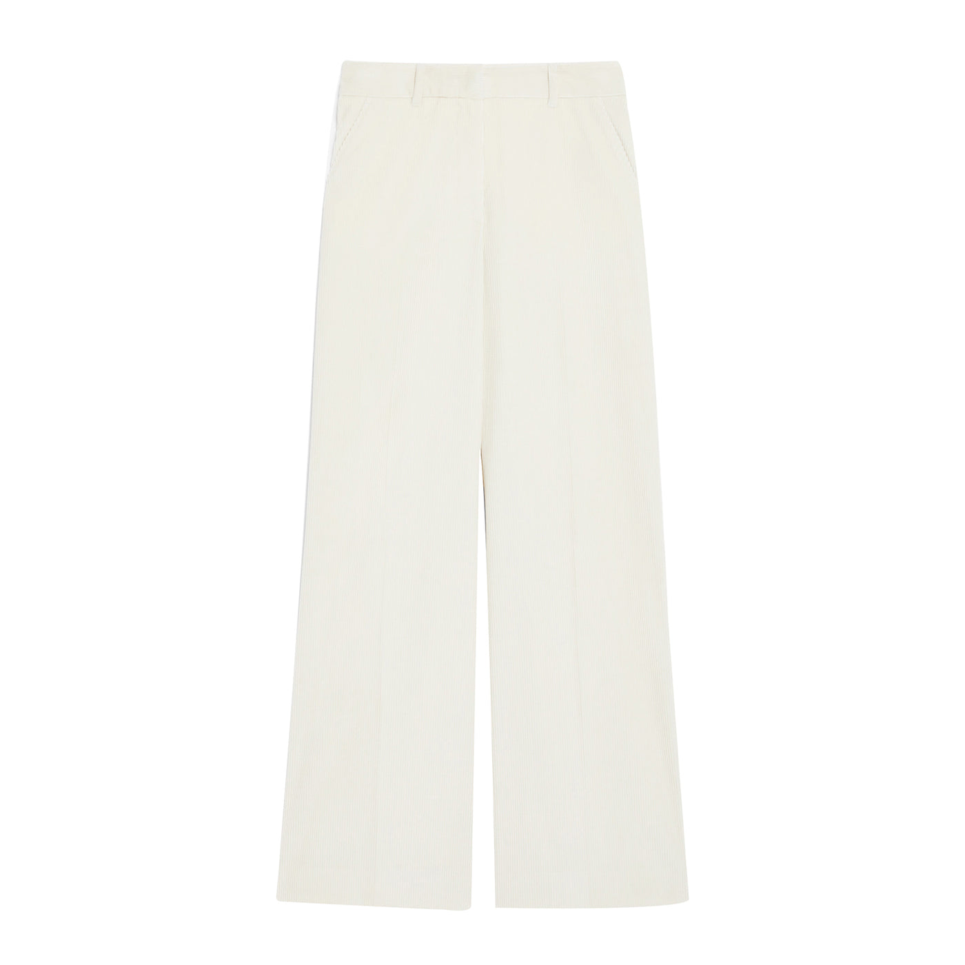 Pantaloni Donna Wide leg in velluto beige