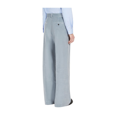 Pantaloni Donna Wide leg in velluto  modella retro