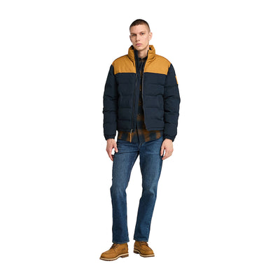 Piumino Uomo Welch Mountain Blu e Giallo modello frontale intero