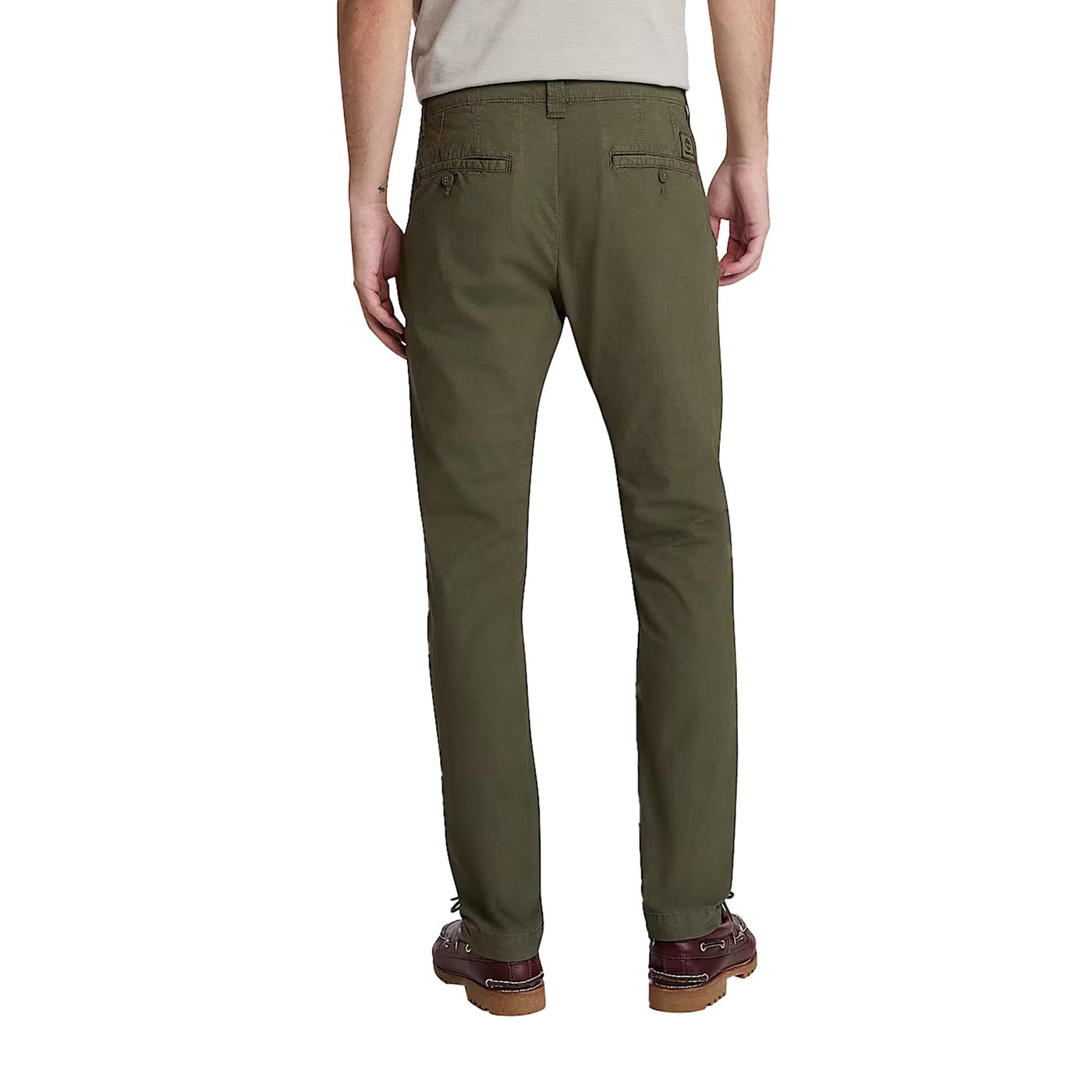 Pantaloni Chino Uomo in Popeline Claremont Verde scuro modello retro