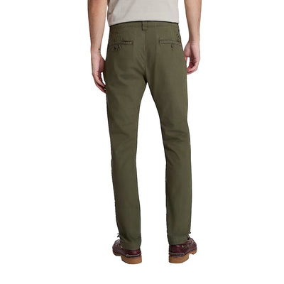Pantaloni Chino Uomo in Popeline Claremont Verde scuro modello retro