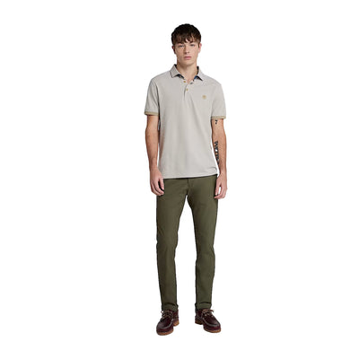 Pantaloni Chino Uomo in Popeline Claremont Verde scuro modello intero frontale