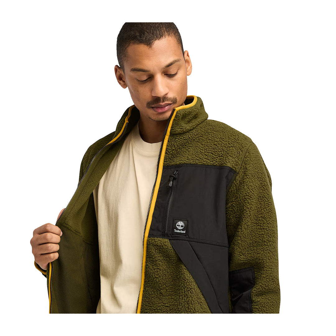 Giacca Uomo in pile a pelo lungo Verde Timberland Old England