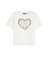 T-Shirt Donna in bianco con motivo grafico frontale