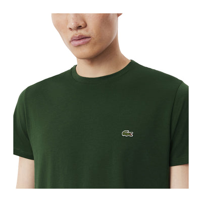 T-shirt Uomo in cotone Pima Verde modello frontale ravvicinato