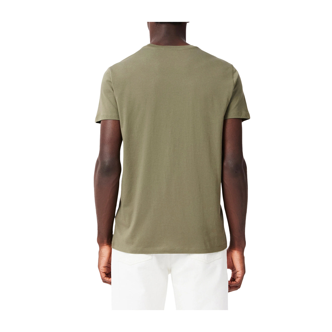 T-shirt Uomo in cotone Pima Verde militare modello retro