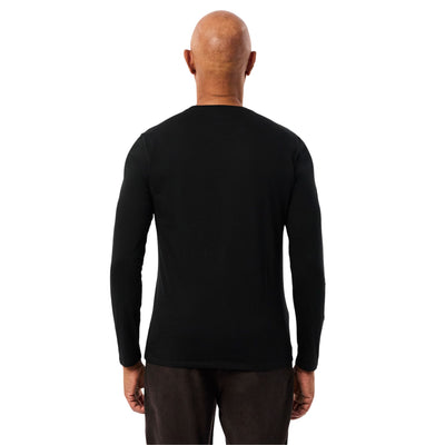 T-shirt Uomo in cotone Pima a maniche lunghe Nero modello retro