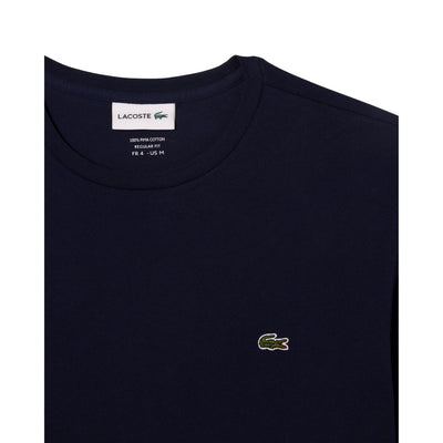 T-shirt Uomo in cotone Pima a maniche lunghe Navy dettaglio