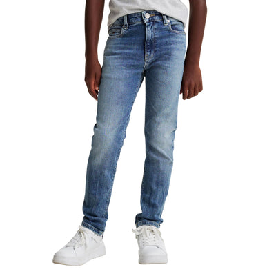 Jeans Bambino straight fit vintage wash sbiaditi modello frontale