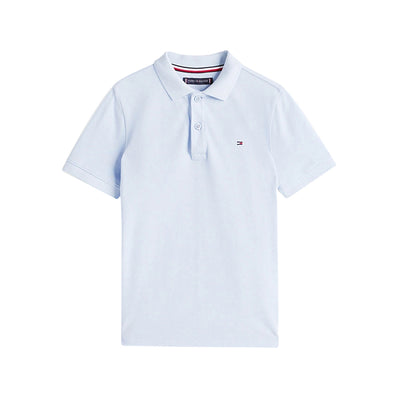 Polo Celeste Bambino con bandierina ricamata