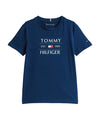 T-shirt Navy da bambino con logo frontale