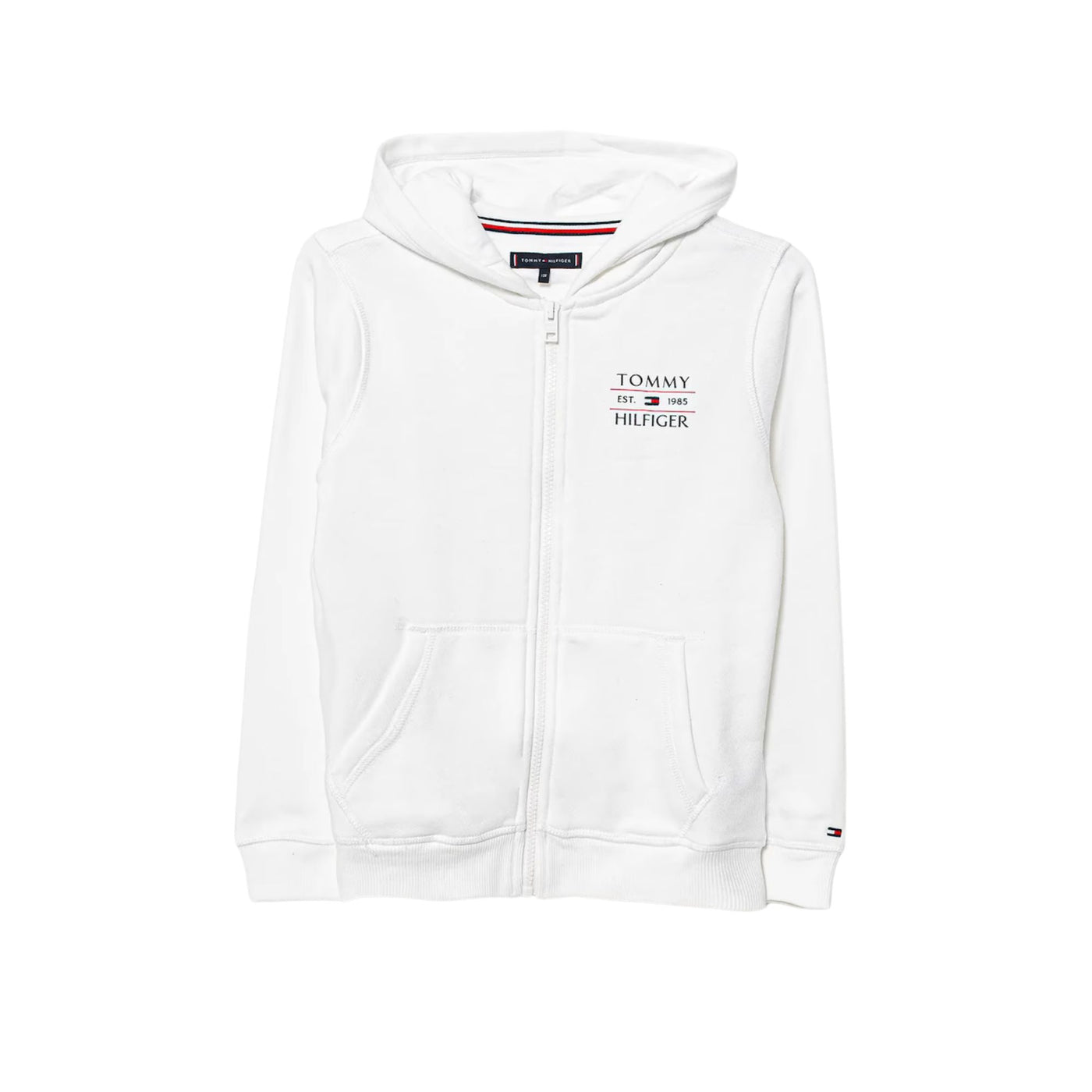 Acquista subito la Felpa da bimbo, realizzata in cotone elasticizzato, chiusura con zip, e tasche laterali firmata Tommy Hilfiger su Old England: vieni a scoprire tutta la collezione sul nostro sito.