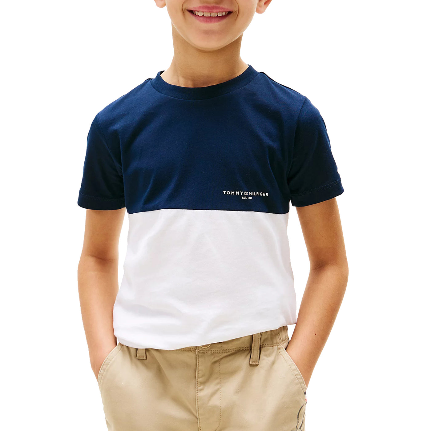 T-shirt Ragazzo Bicolor Navy/Bianco