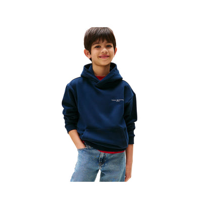 Felpa Bambino con cappuccio Navy modello frontale