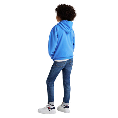 Felpa Bambino con cappuccio Azzurro modello retro