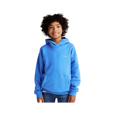 Felpa Bambino con cappuccio Azzurro modello frontale