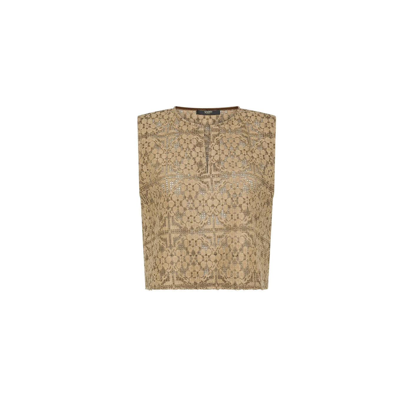 Top corto Donna smanicato in pizzo 