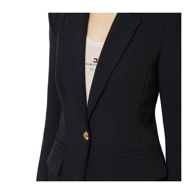 Tailleur Donna in tessuto stretch con giacca monopetto e pantalone flare 