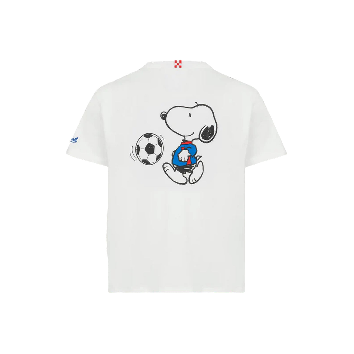 T-shirt Bianca Bambino Snoopy calciatore retro