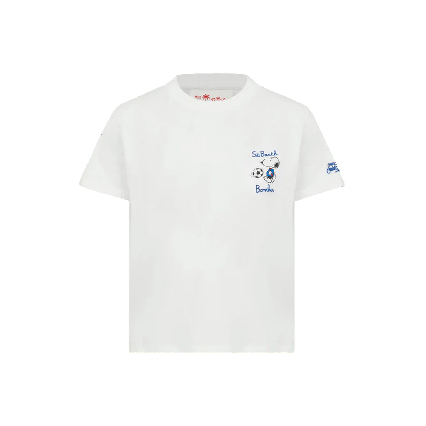 T-shirt Bianca Bambino Snoopy calciatore