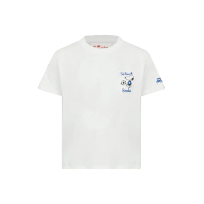 T-shirt Bianca Bambino Snoopy calciatore