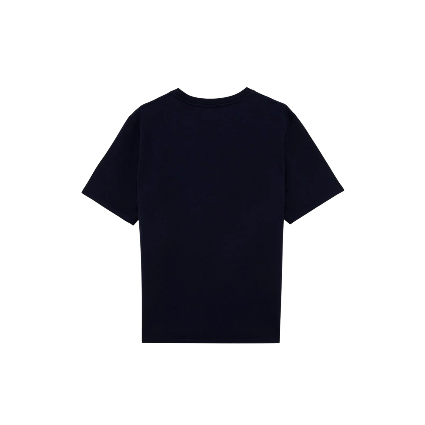 T-shirt Uomo in tinta unita blu scuro con logo ricamato retro