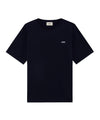 T-shirt Uomo in tinta unita blu con logo ricamato