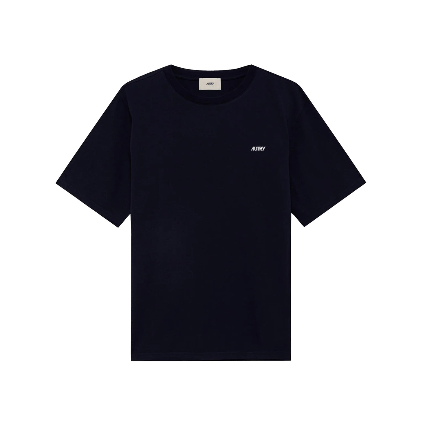 T-shirt Uomo in tinta unita blu con logo ricamato