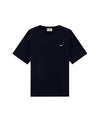 T-shirt Uomo in tinta unita blu scuro con logo ricamato