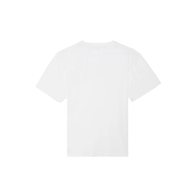 T-shirt Uomo in tinta unita bianca con logo ricamato retro