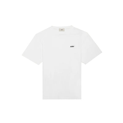 T-shirt Uomo in tinta unita bianca con logo ricamato
