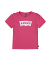 T-shirt Bambina Fucsia in cotone con logo frontale