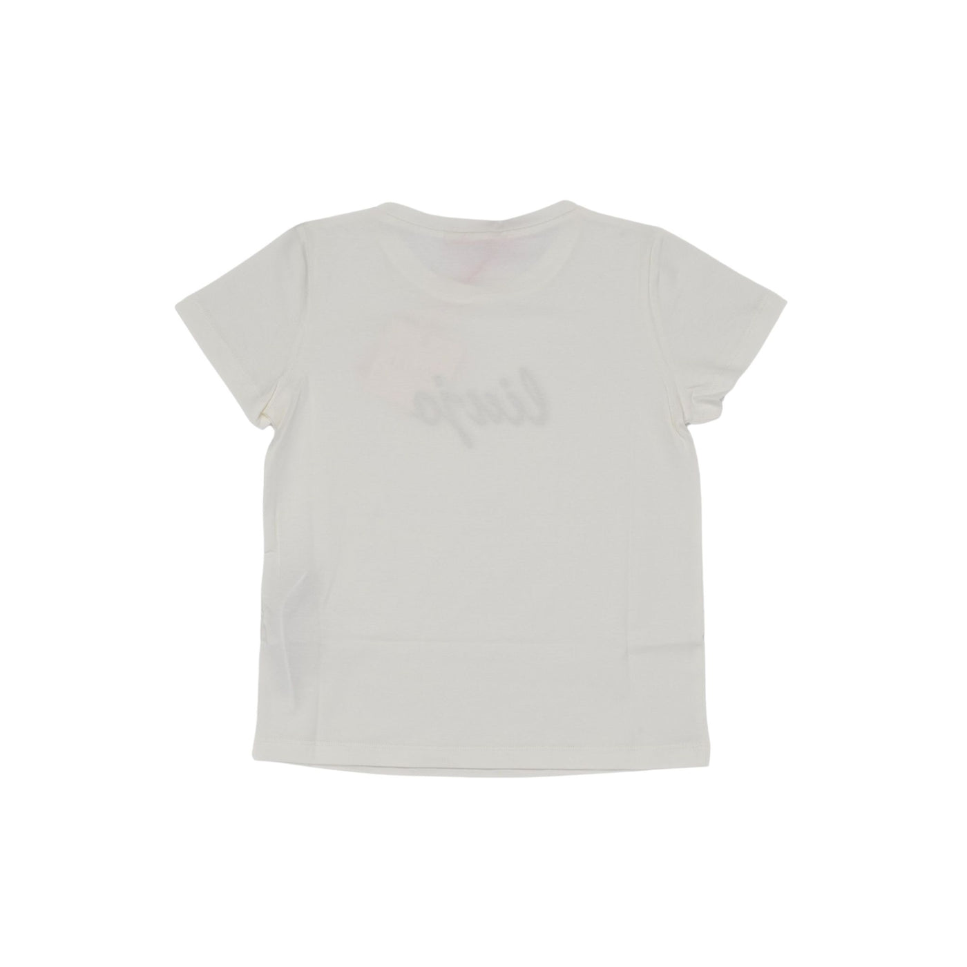 T-Shirt Bambina Bianca logo strass
