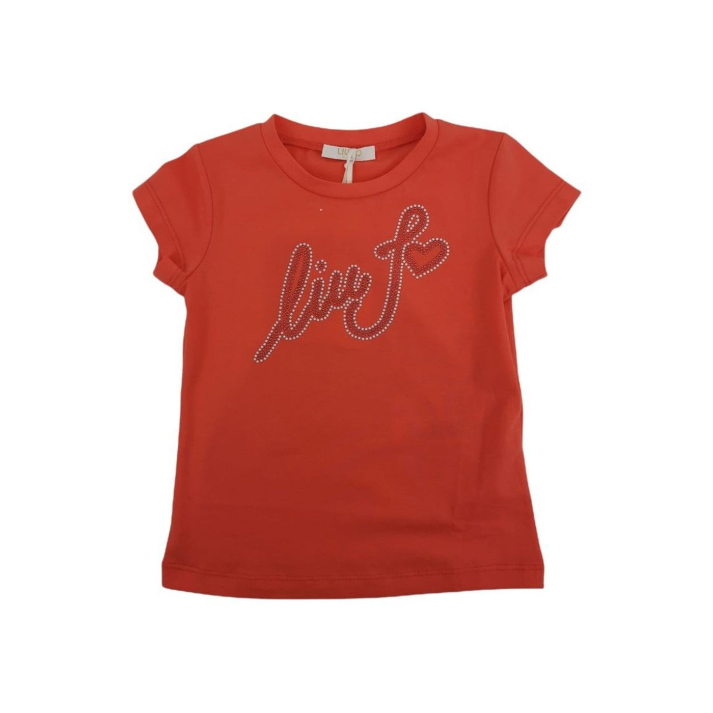 T-shirt Bambina in cotone tinta unita con maniche corte e scollatura girocollo
