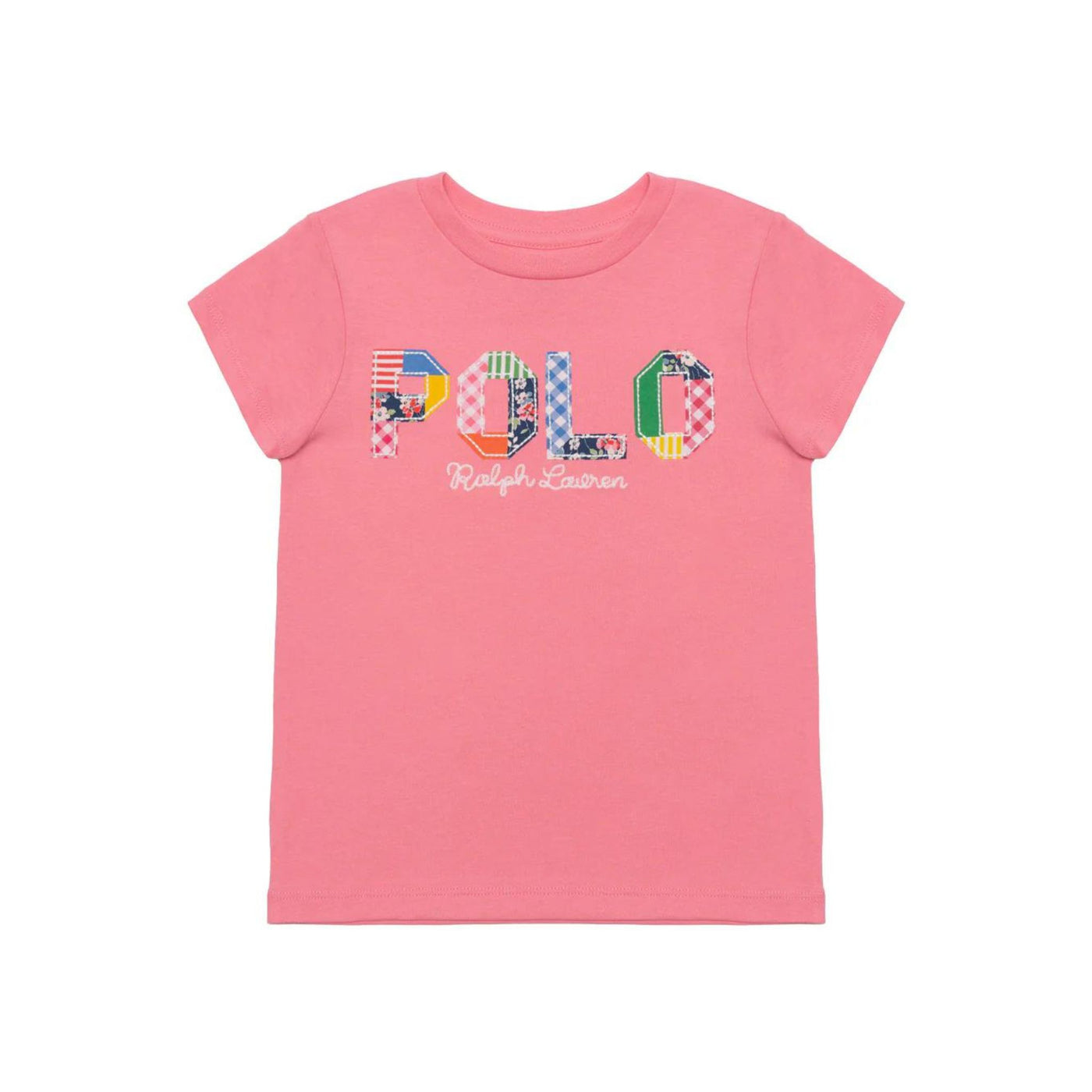 T-shirt Bambina a mezza manica con logo multicolore e scollatura girocollo