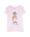 T-shirt Bambina dall'effetto sbiadito con stampa Bear frontale