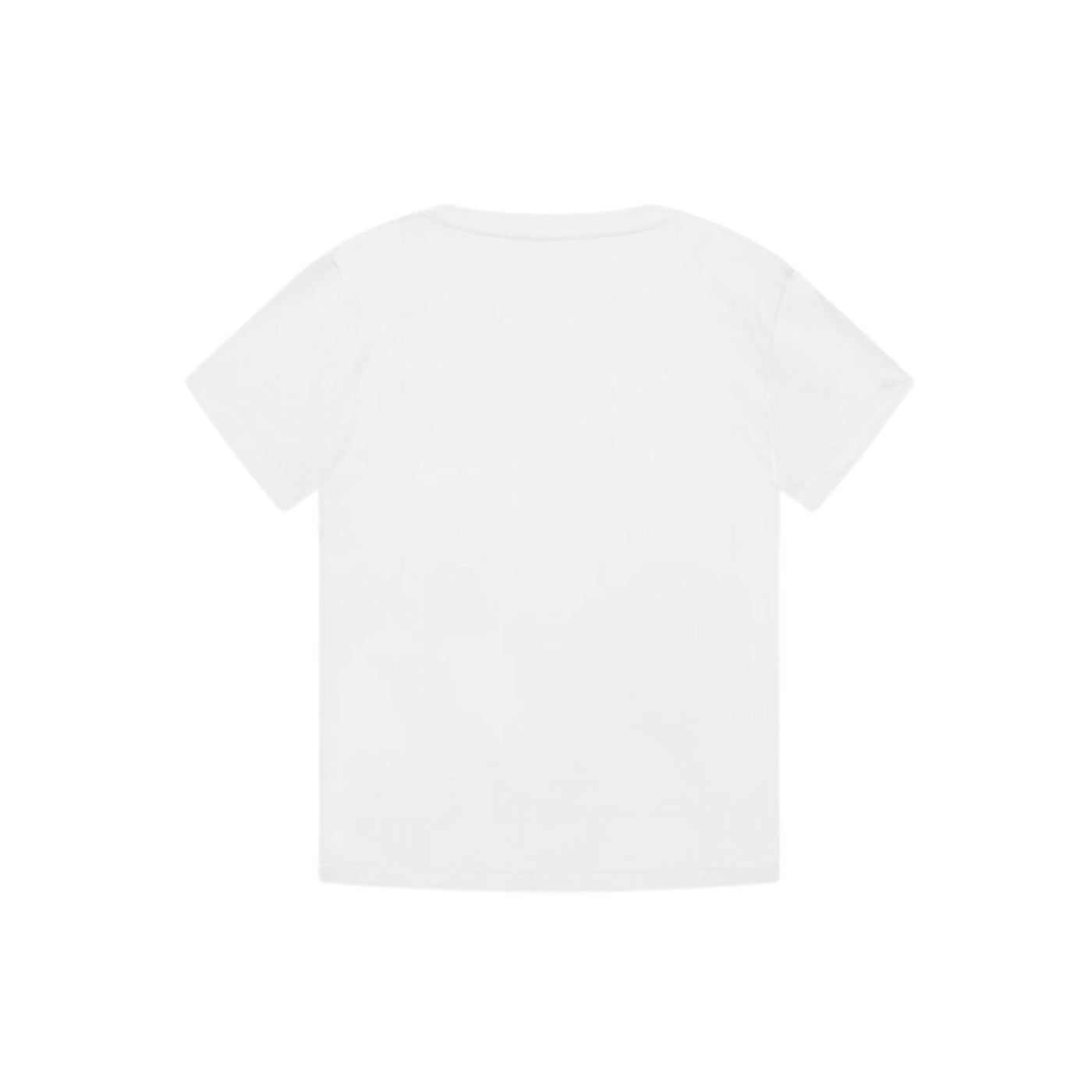 T-shirt Bambina Bianco in cotone con scollatura girocollo