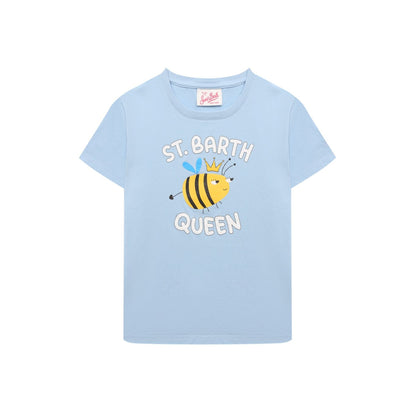 T-shirt Bambina a maniche corte con scritta "St. Barth Queen" frontale