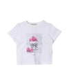 T-shirt Bambina a girocollo con stampa frontale e maniche corte 