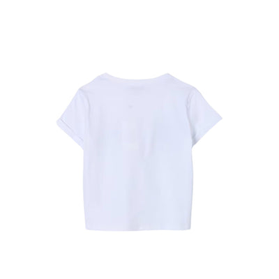 T-shirt Bambina in cotone a girocollo con logo stampato