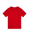 T-shirt Bambino basic con logo ricamato e scollatura girocollo